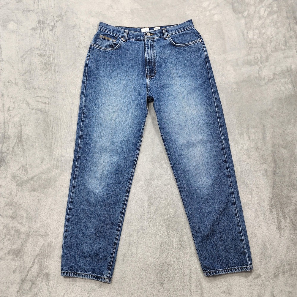 Vintage Calvin Klein Jeans Womens 14 Blue High Rise Mom Easy Fit Tapered Casual